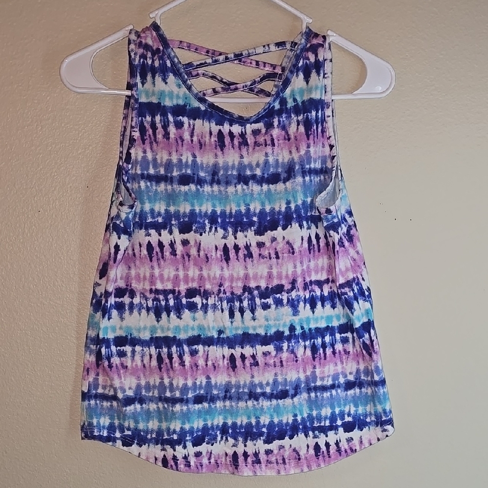 The Children's Place Pink and Blue Tie-dye Sleeveless Tank Top Size XXL 16